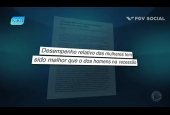 Tela da reportagem realizada pela TV Record no FGV Social - Desempenho relativo das mulheres tem sido melhor do que o dos homens da recessão